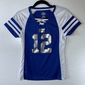 Indianapolis Colts NFL Women's Size Small Luck #12 Top Football Sequin Lace Up